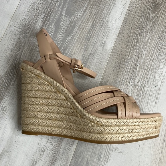 NEW Coach Dottie Open Toe Ankle Strap Wedge Espadrille Platform Sandal 6.5 - Picture 3 of 8